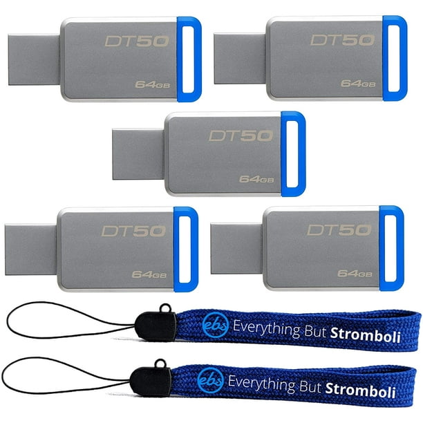 Lanyard DT50/32GB 110MB/s Read 5 Pack 2 15MB/s Write Speed with TM USB 3.0 Data Traveler 50 Flash Drive DT50 Digital 32GB Kingston TM Everything But Stromboli 